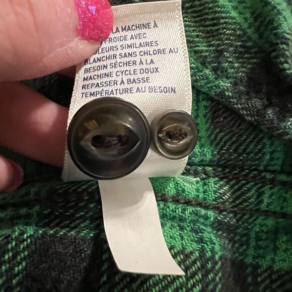 American Eagle men’s size M green plaid button down shirt - Picture 8 of 8